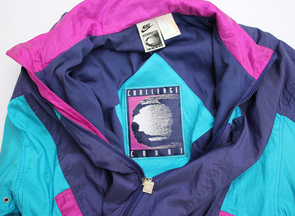 Vintage Nike Challenge Court Windbreaker Aqua / Purple / Pink